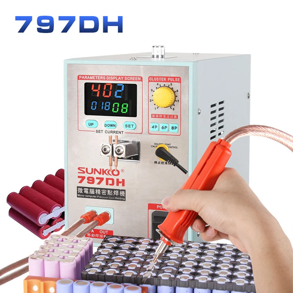 SUNKKO 797DH педаль Рабочий стол с ручной точечной сваркой ручка двойного назначения