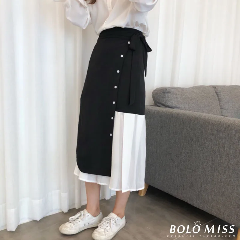 Black White Patchwork Buttons Skirt Long Cool Lady Spring Skirt Jupe Longue Falda Largo Gonne Gonna Saia
Black White Patchwork Buttons Skirt Long Cool Lady Spring Skirt Jupe Longue Falda Largo Gonne Gonna Saia