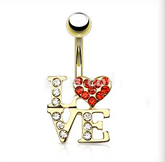 New Arrive LOVE Style Belly Bar with Gem 316L Surgical Steel RED Navel Bell Button Ring for Women Girl 12pcs/lot Free Shipping
New Arrive LOVE Style Belly Bar with Gem 316L Surgical Steel RED Navel Bell Button Ring for Women Girl 12pcs/lot Free Shipping