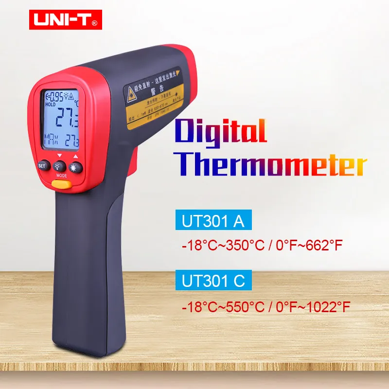 UNI-T UT301A UT301C Laser IR Infrared Thermometer12:01 Non-Contact Temperature meter infrared Temperature Gun with LCD backlight
UNI-T UT301A UT301C Laser IR Infrared Thermometer12:01 Non-Contact Temperature meter infrared Temperature Gun with LCD backlight