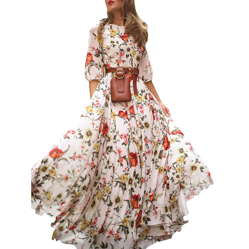 2019 New Fashion Women Wrap Boho Floral Long Maxi Dress Half Sleeve Ladies Party Holiday Summer Beach Large Swing Pleat Sundress
2019 New Fashion Women Wrap Boho Floral Long Maxi Dress Half Sleeve Ladies Party Holiday Summer Beach Large Swing Pleat Sundress