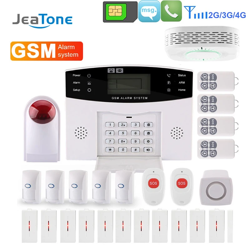Jeatone Wireless GSM Security Alarm Kits Home Burglar Alarm System PIR Sensor Door Window Sensor APP Control IOS Android
Jeatone Wireless GSM Security Alarm Kits Home Burglar Alarm System PIR Sensor Door Window Sensor APP Control IOS Android