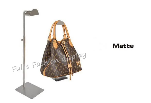 

Hot sale Matte stainless steel matel women bags display holder adjustable wig/silk scarf/purse/handbag display stand rack
