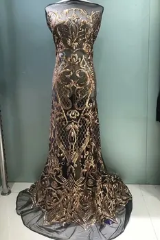 Gold Black African party dress lace 5 Yards fabric with sequins french bridal embroidered lace fabric dubai lace
Gold Black African party dress lace 5 Yards fabric with sequins french bridal embroidered lace fabric dubai lace