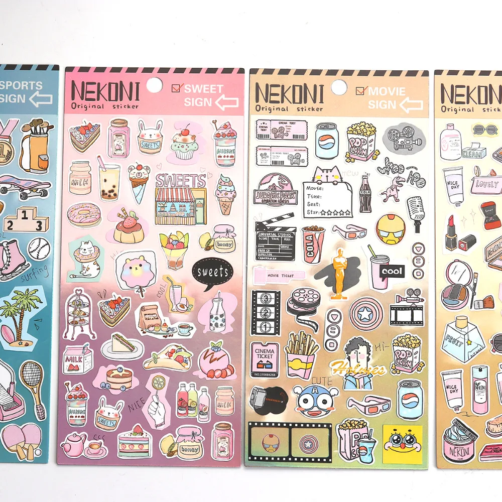 Paper Sport DIY Scrapbook Decorative Stickers Sports Dessert film cosmetic Stationery Travel series stickers For Kids Gift 1pc
Paper Sport DIY Scrapbook Decorative Stickers Sports Dessert film cosmetic Stationery Travel series stickers For Kids Gift 1pc
