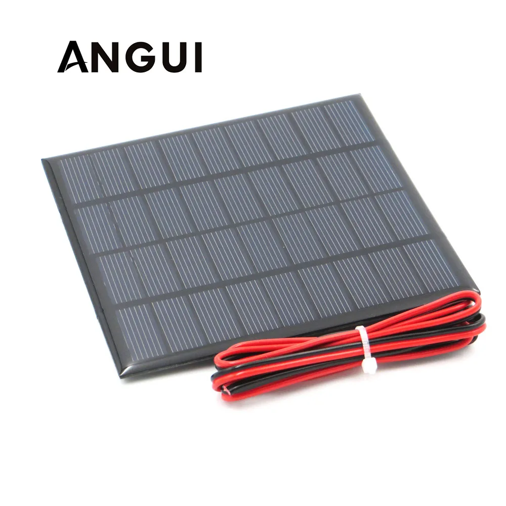9V 2Watt with 100cm extend cable Solar Panel Polycrystalline Silicon DIY Battery Charger Module Mini Cell wire toy | Электроника