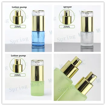 20ML Blue/Green/Frosted Glass Emulsion Bottle With Gold Pump/Sprayer,Skin Care Container,Perfume/Lotion/Essence/Foundation Vials
20ML Blue/Green/Frosted Glass Emulsion Bottle With Gold Pump/Sprayer,Skin Care Container,Perfume/Lotion/Essence/Foundation Vials