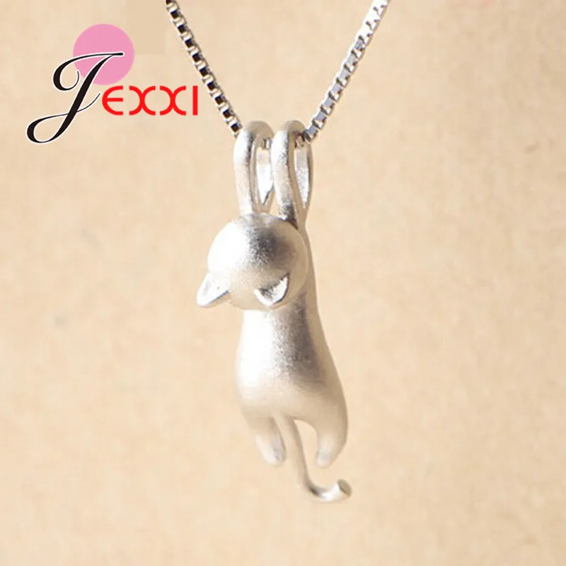 Real 925 Sterling Silver Pretty Cat Pendants Necklace Women/Girls Party Accessory Cute Animal Design Lady Gifts Jewelry
Real 925 Sterling Silver Pretty Cat Pendants Necklace Women/Girls Party Accessory Cute Animal Design Lady Gifts Jewelry