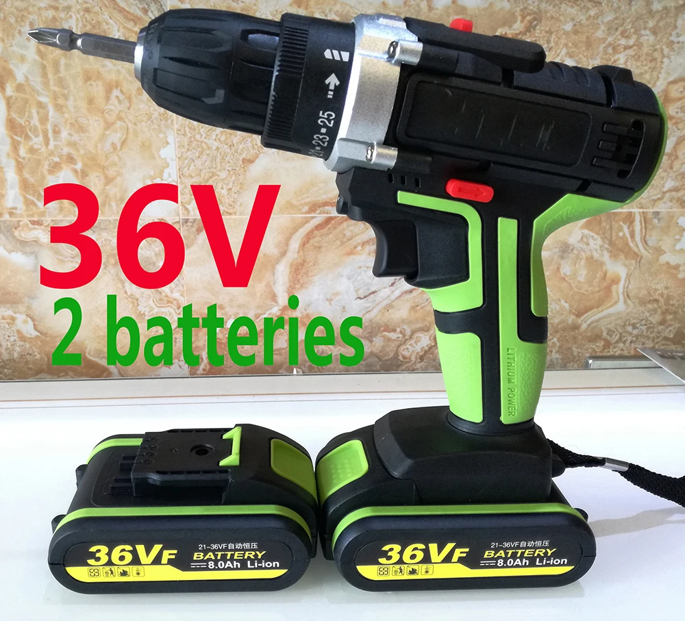 50 N/M 36V 8000mAh Torque 2 Batteries Drill Electric Screwdriver Power Tools Electric Drill Drilling Battery Screwdriver
50 N/M 36V 8000mAh Torque 2 Batteries Drill Electric Screwdriver Power Tools Electric Drill Drilling Battery Screwdriver