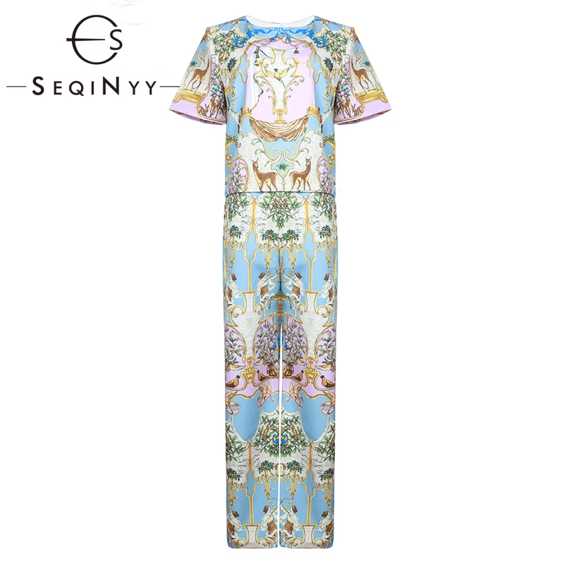 SEQINYY Vintage Set 2019 Summer New Fashion Design Short Top + Slim Pants Flowers Animals Printed Casual Blue Suit
SEQINYY Vintage Set 2019 Summer New Fashion Design Short Top + Slim Pants Flowers Animals Printed Casual Blue Suit