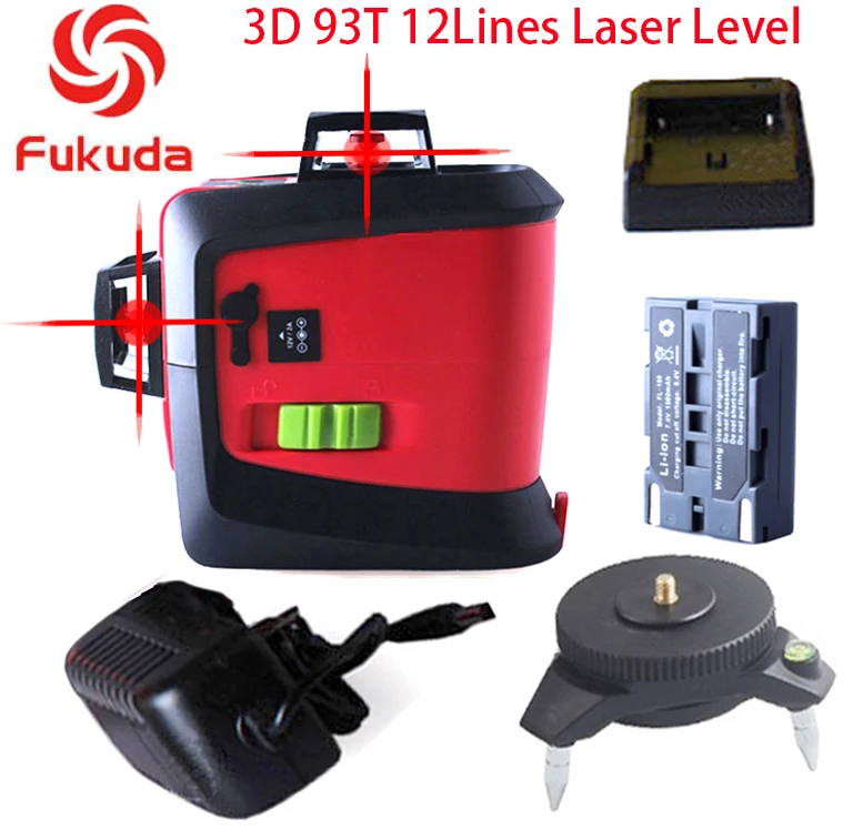Fukuda 3D MW-93T 12Lines Laser Level Self-Leveling 360 Horizontal And Vertical Cross Super Powerful Red Laser Beam Line
Fukuda 3D MW-93T 12Lines Laser Level Self-Leveling 360 Horizontal And Vertical Cross Super Powerful Red Laser Beam Line