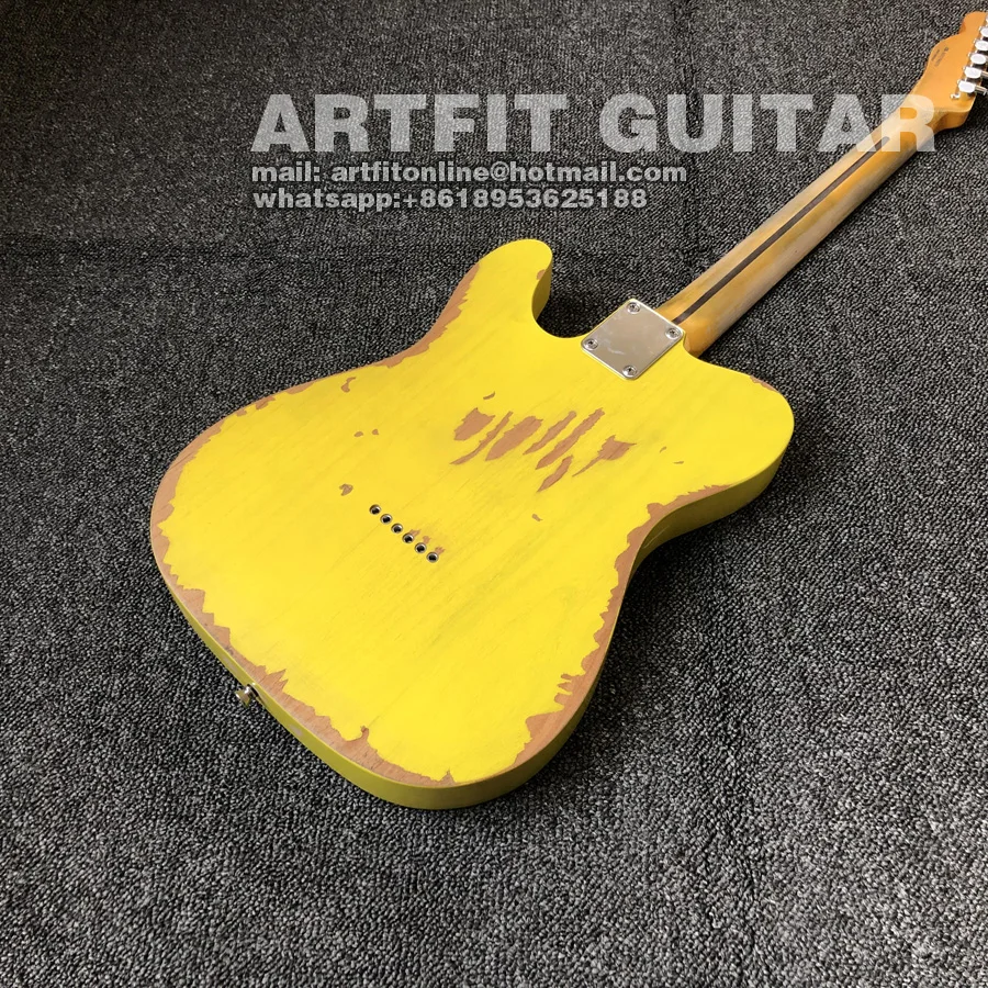 relic vintage cream solid body custom telecaster guitar (7)