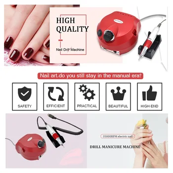 35000RPM High Quality Professional Red Electric Nail Drill File Bits Machine Manicure Kit with AU/US/EU/UK Plug
35000RPM High Quality Professional Red Electric Nail Drill File Bits Machine Manicure Kit with AU/US/EU/UK Plug