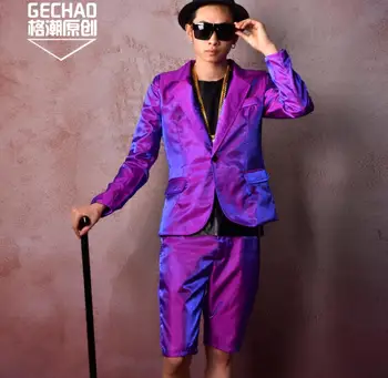 Purple Colorful Suit Silk England Blazer Star Men Nightclub Bar Singer DJ DS Stage Show Costumes Fashion Formal Dress ! M-5XL 
Purple Colorful Suit Silk England Blazer Star Men Nightclub Bar Singer DJ DS Stage Show Costumes Fashion Formal Dress ! M-5XL