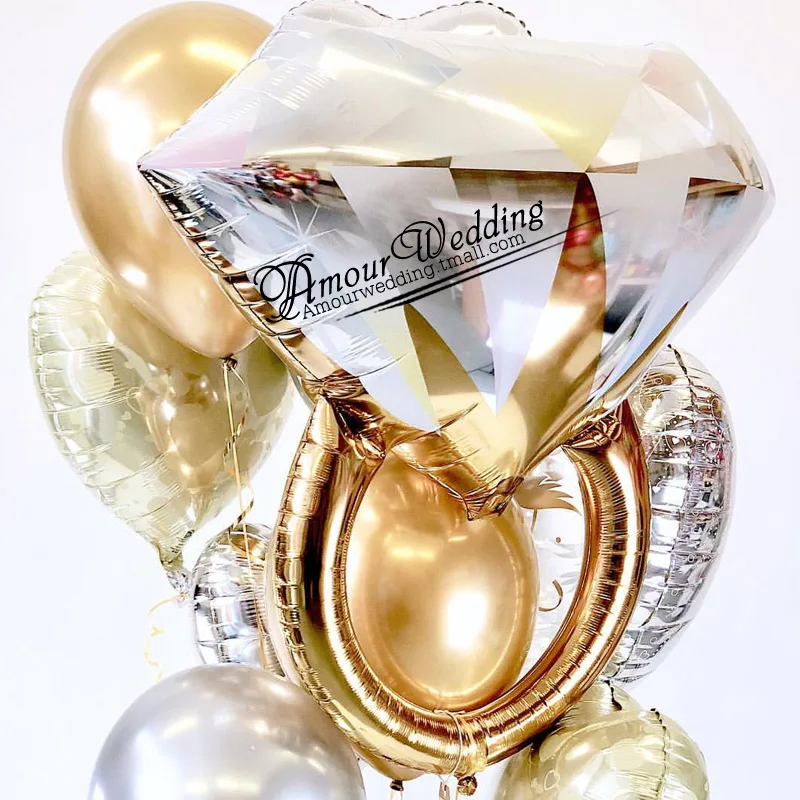 NEW Big Balloon Gold Diamond Ring Foil Balloons Inflatable Wedding Decoration Helium Air Balloon Event Party Supplies
NEW Big Balloon Gold Diamond Ring Foil Balloons Inflatable Wedding Decoration Helium Air Balloon Event Party Supplies