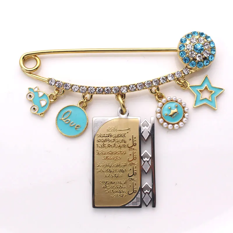 ZKD muslim islam Allah four Qul suras Stainless Steel Pin brooch Baby | Украшения и аксессуары