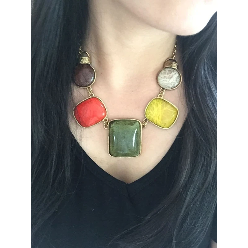 CirGen 4 colors,Vintage Gold Color Chain Bohemia Resin Pendant Statement Collar Choker Short Necklace Women Jewelry Item,AF888
CirGen 4 colors,Vintage Gold Color Chain Bohemia Resin Pendant Statement Collar Choker Short Necklace Women Jewelry Item,AF888