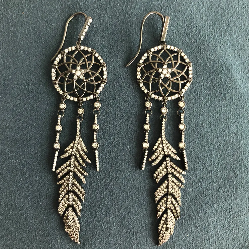 Ins-APM Europe and the United States original simple silver black gray dream net earrings DREAM CATCHER earrings for women
Ins-APM Europe and the United States original simple silver black gray dream net earrings DREAM CATCHER earrings for women