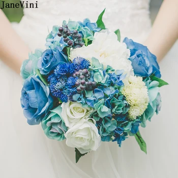 JaneVini Romantic Wedding Blue Flower Bridal Bouquets Handmade Silk Rose Brides Holding Flowers Bouquet De Mariage Artificiel
JaneVini Romantic Wedding Blue Flower Bridal Bouquets Handmade Silk Rose Brides Holding Flowers Bouquet De Mariage Artificiel