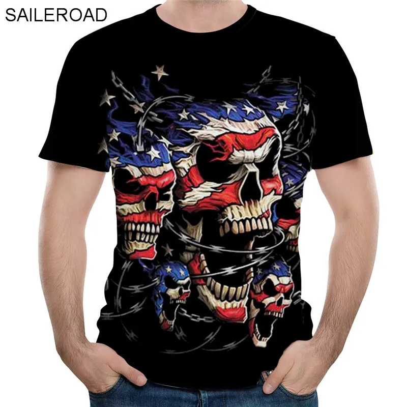 SAILEROAD 2019 Skull 3D T Shirt Summer Mens Fashion Tops Male Print Harajuku Wolf Men Casual Anime T-shirt Large Size S-6XL
SAILEROAD 2019 Skull 3D T Shirt Summer Mens Fashion Tops Male Print Harajuku Wolf Men Casual Anime T-shirt Large Size S-6XL