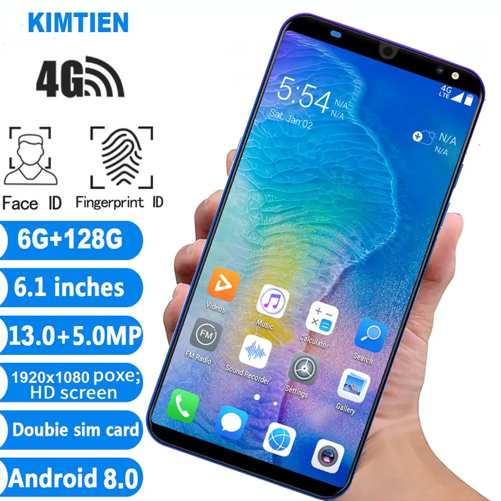 Global Band FullScreen Smartphone 6GB+128GB 8core Android 8.0 Fingerprint Face Unlock Dual Camera 4G Smart Mobile Cell Phone
Global Band FullScreen Smartphone 6GB+128GB 8core Android 8.0 Fingerprint Face Unlock Dual Camera 4G Smart Mobile Cell Phone
