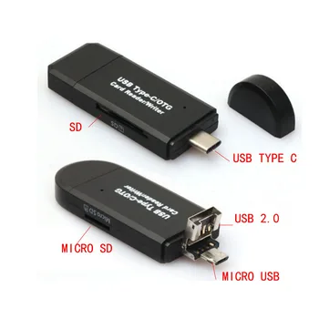 

Multifunctional 5-in-1 Micro SD Card Reader Type-C USB C/USB A/Micro USB TF/SD OTG USB 2.0 for Samsung Smartphones Macbook