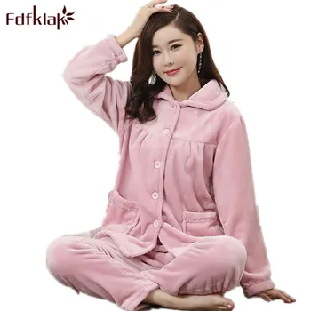 Fdfklak Flannel Home Clothes For Women Winter Pyjama Women's Pajamas Suits Pijama Mujer Night Suit Long Sleeve Sleepwear Sets
Fdfklak Flannel Home Clothes For Women Winter Pyjama Women's Pajamas Suits Pijama Mujer Night Suit Long Sleeve Sleepwear Sets