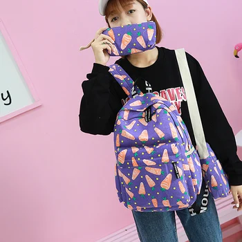3 Pcs Women School Bag Travel Backpack Shoulder Bag Fashion Print Women Canvas Bag
3 Pcs Women School Bag Travel Backpack Shoulder Bag Fashion Print Women Canvas Bag