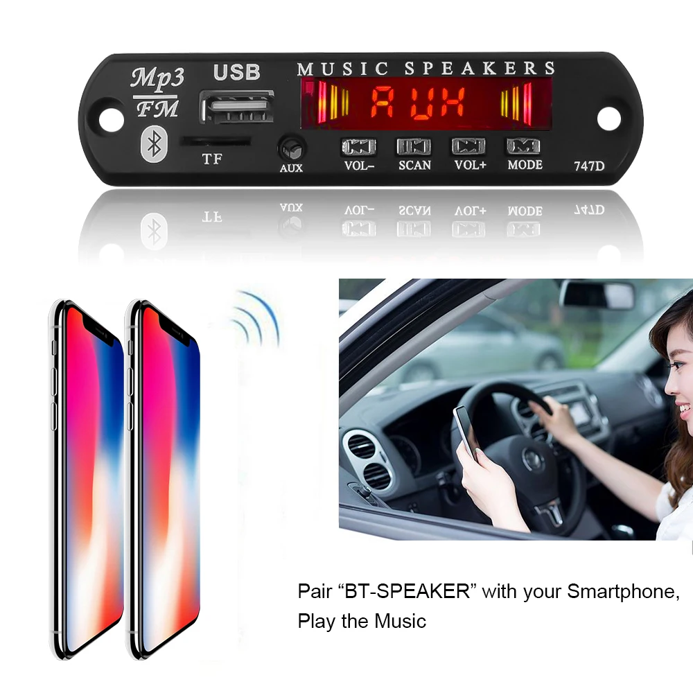 Kebidu MP3 Module Audio USB TF AUX Radio Module 5V 7-12V MP3 WMA Decoder Board Lossless MP3 Speaker Module For Car
Kebidu MP3 Module Audio USB TF AUX Radio Module 5V 7-12V MP3 WMA Decoder Board Lossless MP3 Speaker Module For Car