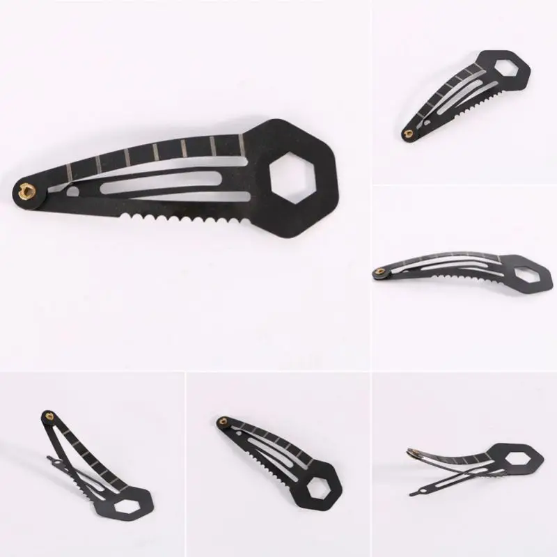 

Stainless Steel Multifunction Hairpin Ruler Wrench Screwdriver Travel Outdoor Camping Survival Utility EDC Pocket Tools