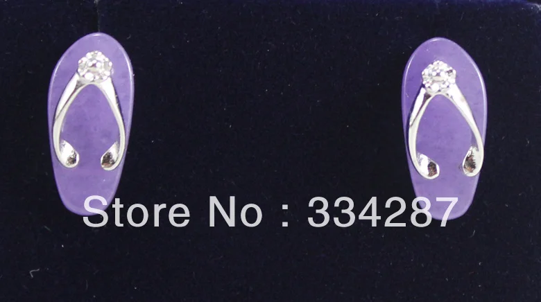 New Listed !Free Shipping MIni slippers-shaped Purple Jade Earring
New Listed !Free Shipping MIni slippers-shaped Purple Jade Earring