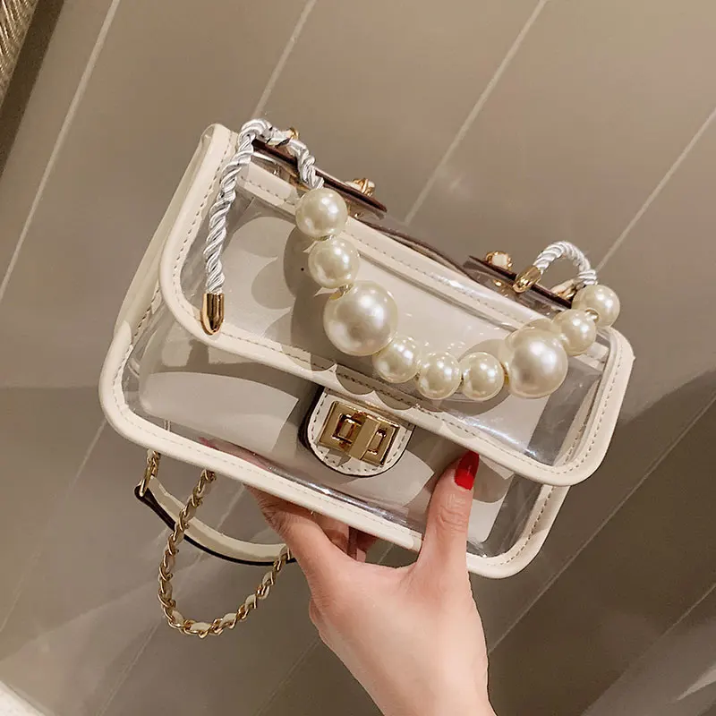ETAILL Clear Transparent PVC Shoulder Bags with Golden Chain Women Candy Color Jelly Bags Purse Pearl Top Handle Crossbody Bags
ETAILL Clear Transparent PVC Shoulder Bags with Golden Chain Women Candy Color Jelly Bags Purse Pearl Top Handle Crossbody Bags