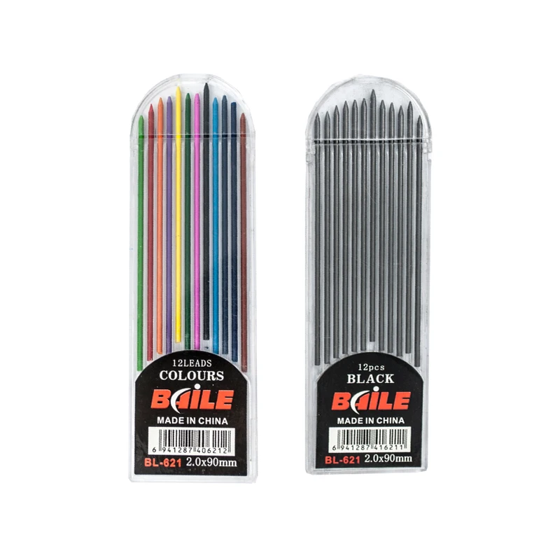 Professional Drawing 12 Colors 2B 2mm Automatic Mechanical Pencil Lead Core Black Oil Color Pencils Refill Lead for Stationery
Professional Drawing 12 Colors 2B 2mm Automatic Mechanical Pencil Lead Core Black Oil Color Pencils Refill Lead for Stationery