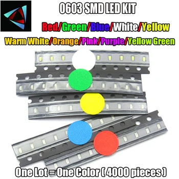 4000pcs 0603 Ultra Bright SMD Led RGB Red/Green/Blue/White/Yellow /Warm White/Orange/Pink/Purple/Yellow Green LED kit
4000pcs 0603 Ultra Bright SMD Led RGB Red/Green/Blue/White/Yellow /Warm White/Orange/Pink/Purple/Yellow Green LED kit