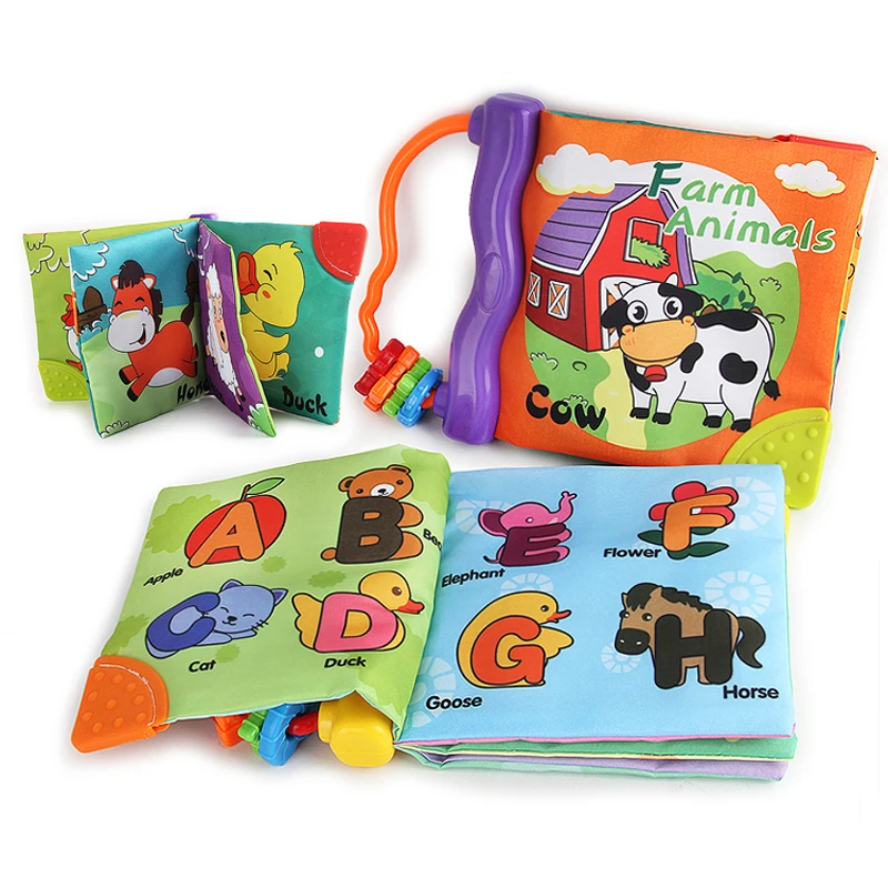 Baby Soft Cloth Books Washable Rustle Sound Hand Book With Teether Baby Early Education Puzzle Toy Learning English #F
Baby Soft Cloth Books Washable Rustle Sound Hand Book With Teether Baby Early Education Puzzle Toy Learning English #F