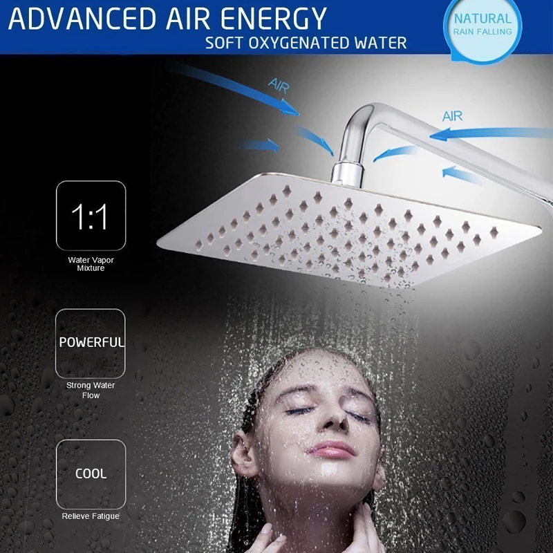 quyanre wanfan 16 inch luxury rainfall ultrathin shower head shower faucet accessories US RU wareshouse fast shipping7