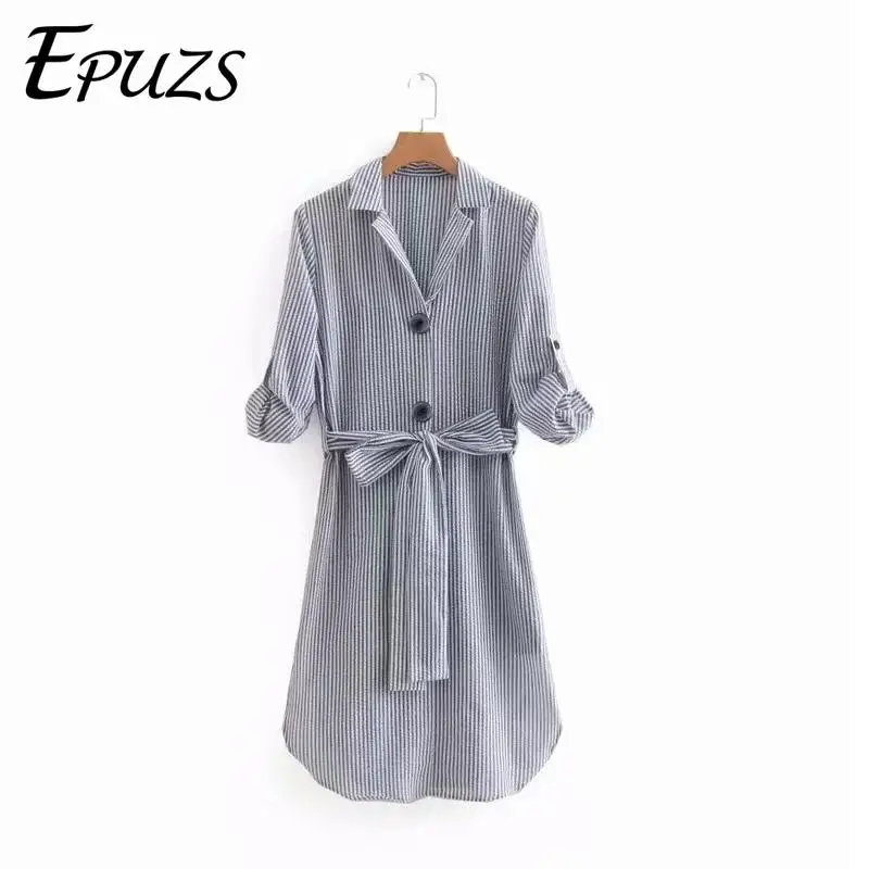 Summer white striped dress women sashes half sleeve shirt dress Casual button office work midi dress korean beach vestidos 2019
Summer white striped dress women sashes half sleeve shirt dress Casual button office work midi dress korean beach vestidos 2019