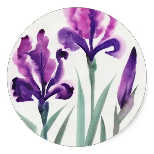 3.8cm Irises Classic Round Sticker