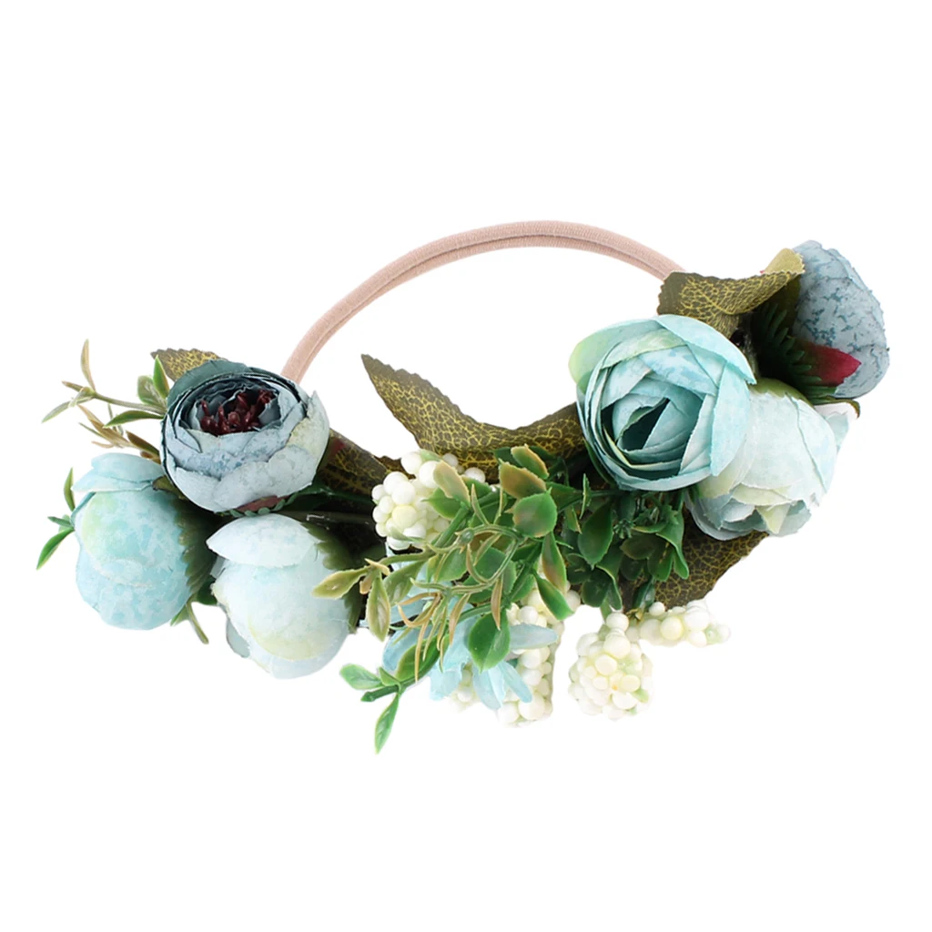 Cute Baby Children Kids Girls Floral Crown Headwear Headband Party Flower Hair Accessory for Travel Party Stage Show Photo Tool