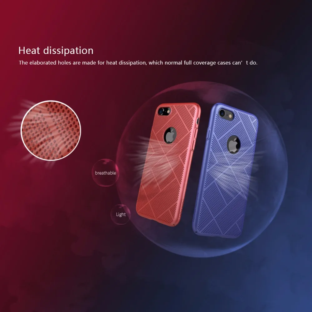 Heat Dissipation Phone Case for iPhone 8 8 plus case NILLKIN Air Case Hard PC Back Cover Matte Case for iphone 8/8 plus capa
Heat Dissipation Phone Case for iPhone 8 8 plus case NILLKIN Air Case Hard PC Back Cover Matte Case for iphone 8/8 plus capa