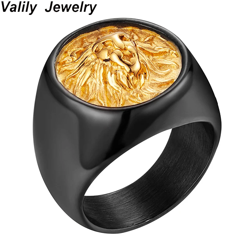 Valily Men Ring Punk Gold Black Lion Ring 316L Stainless Steel Biker Round Animal Rings Jewelry for Men US Size 7-14 Drop Ship
Valily Men Ring Punk Gold Black Lion Ring 316L Stainless Steel Biker Round Animal Rings Jewelry for Men US Size 7-14 Drop Ship