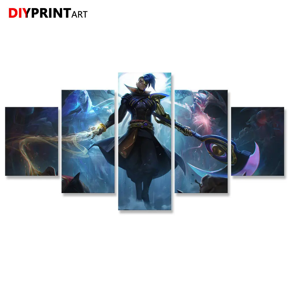 LoL Kayn 5 панелей холст художественные картины настенные украшения для гостиной A2043