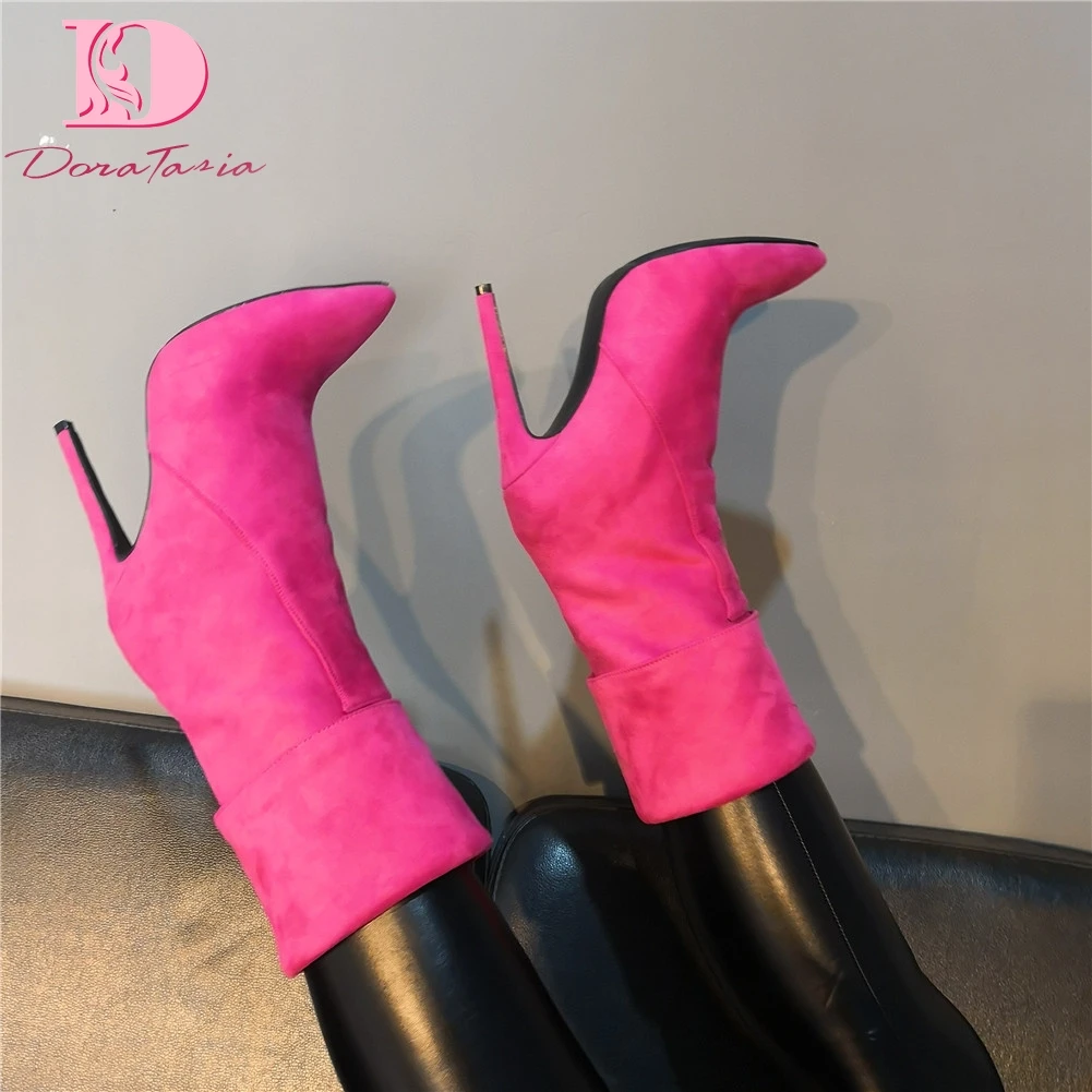 DoraTasia Brand Design Big Size 34-47 Flock Women Shoes Woman Sexy Pointed Toe High Heels Party Shoes Women Ankle Boots
DoraTasia Brand Design Big Size 34-47 Flock Women Shoes Woman Sexy Pointed Toe High Heels Party Shoes Women Ankle Boots