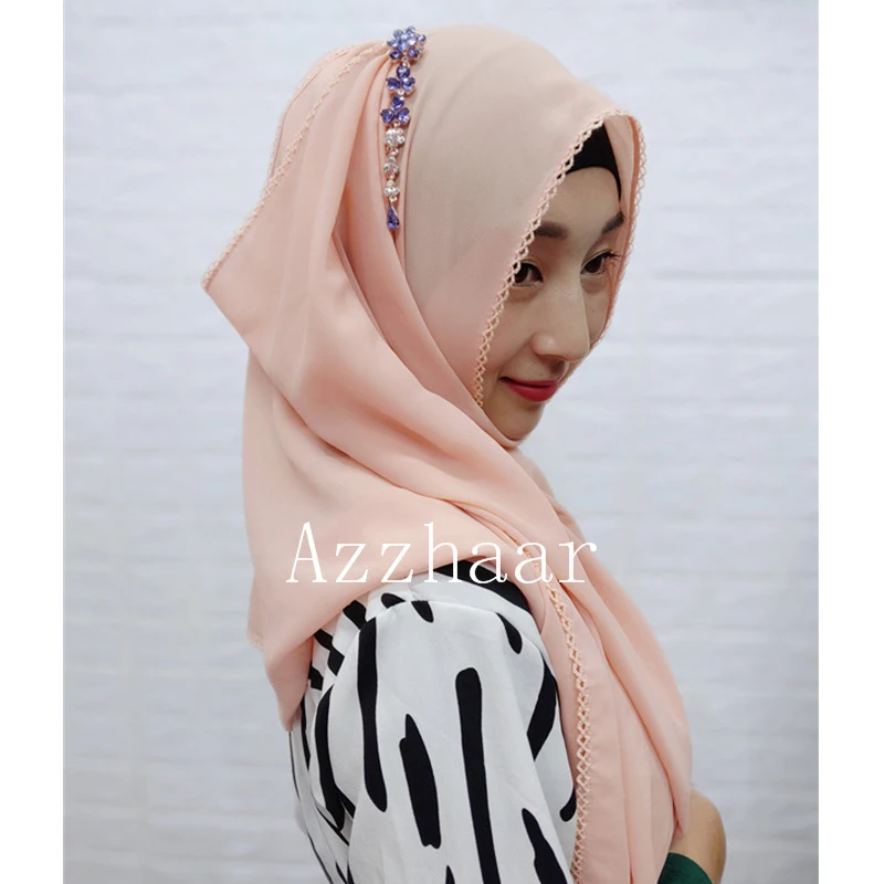 Simple Style Woman hijab Solid Color Rhinestone Chiffon Silk Popular Shawls Scarf Headband Muslim Turban abaya Free Shipping
Simple Style Woman hijab Solid Color Rhinestone Chiffon Silk Popular Shawls Scarf Headband Muslim Turban abaya Free Shipping