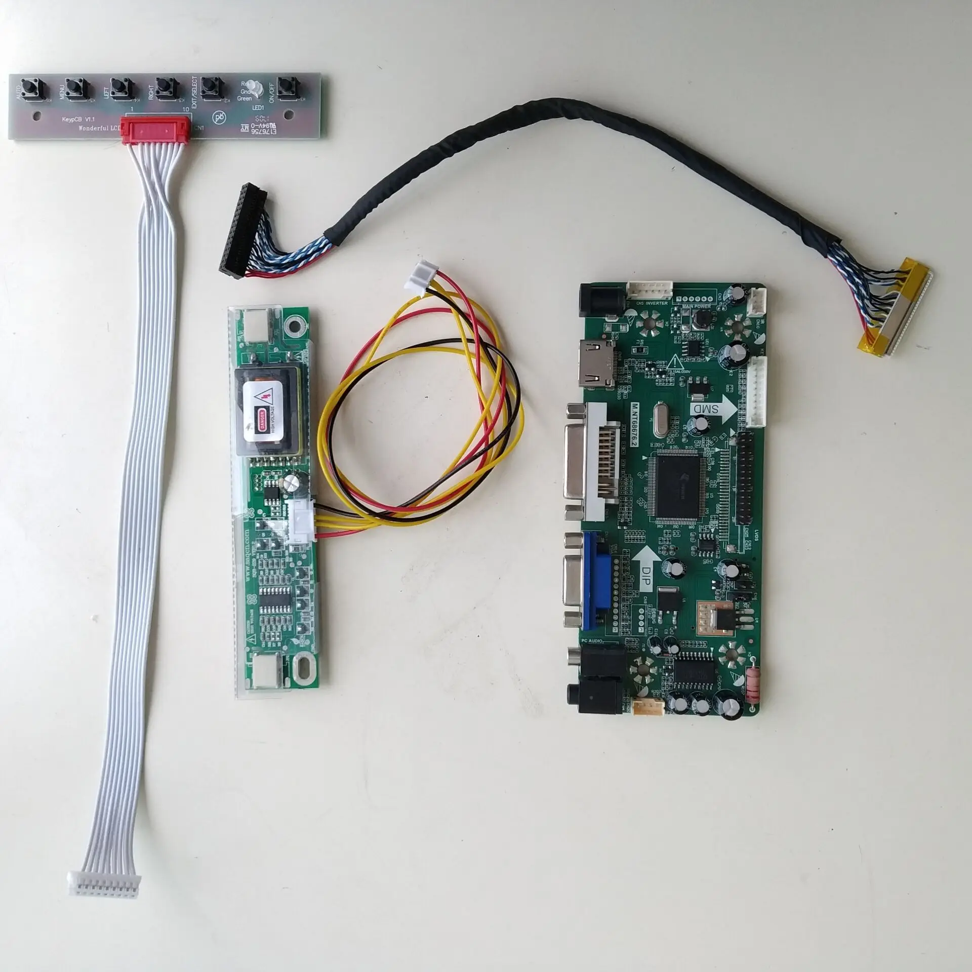 20pin Audio M.NT68676 HDMI DVI VGA LED LCD LVDS kit Controller board For G150XG01 V0/V1 panel 1024X768 DIY Screen 15" monitor
20pin Audio M.NT68676 HDMI DVI VGA LED LCD LVDS kit Controller board For G150XG01 V0/V1 panel 1024X768 DIY Screen 15" monitor