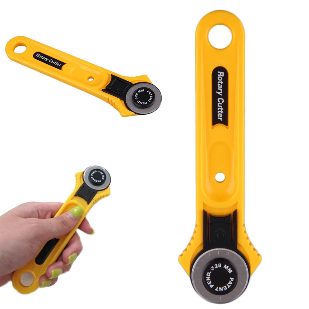 OUTAD 28mm Cloth Rotary Roller Cutter Fabric Cutting Tool Leather Paper Vinyl strips Rotary Cutter Sewing Tools Drop shipping
OUTAD 28mm Cloth Rotary Roller Cutter Fabric Cutting Tool Leather Paper Vinyl strips Rotary Cutter Sewing Tools Drop shipping