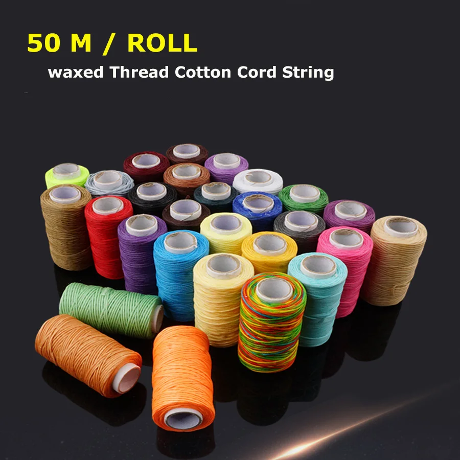 0.8mm 50m/roll Waxed Thread Cotton Cord String Strap Hand Stitching Thread for Leather Handicraft Tool DIY Material Accessories
0.8mm 50m/roll Waxed Thread Cotton Cord String Strap Hand Stitching Thread for Leather Handicraft Tool DIY Material Accessories