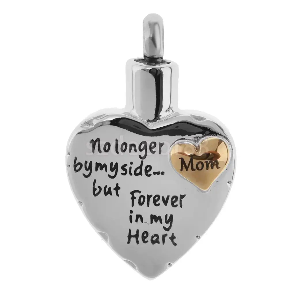 Dad Mom Son Sister Daughter Family Members Love Heart Cremation Urn Stainless Steel Pendant Forever In My Heart