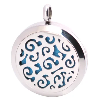 10pcs New Design Aromatherapy Essential Oil Surgical Stainless Steel Pendant Necklace Perfume Diffuser Locket with Felt Pdas
