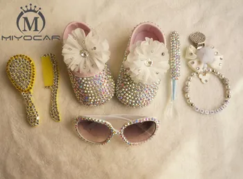 MIYOCAR princess style Handmade Baby Birthday Gift set of rhinestone baby Brush Comb baby shoes pharm chram spoon and sunglass
MIYOCAR princess style Handmade Baby Birthday Gift set of rhinestone baby Brush Comb baby shoes pharm chram spoon and sunglass